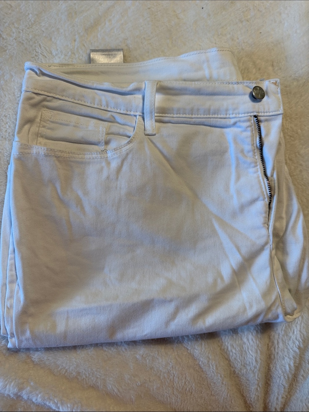 NYDJ White Women's Shorts with Zip Detail